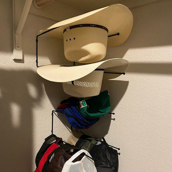 6-Pack Wall Mounted Metal Cowboy Hat Rack