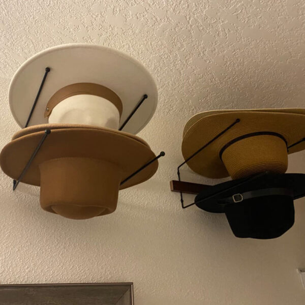 metal cowboy hat organizer